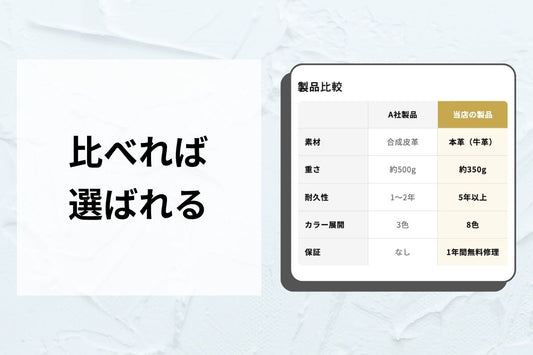 比較表セクション — 「選ばれる理由」を一目で伝える