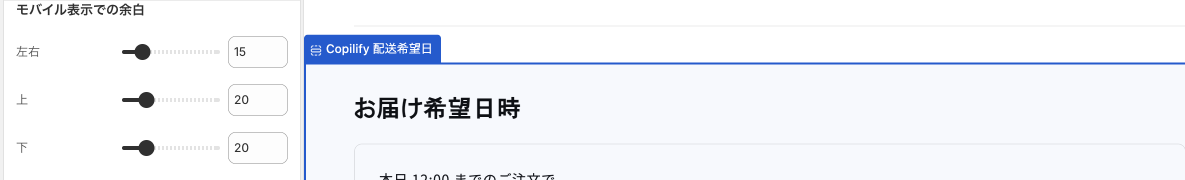 配送希望日 設定項目 スクロール調整版 10